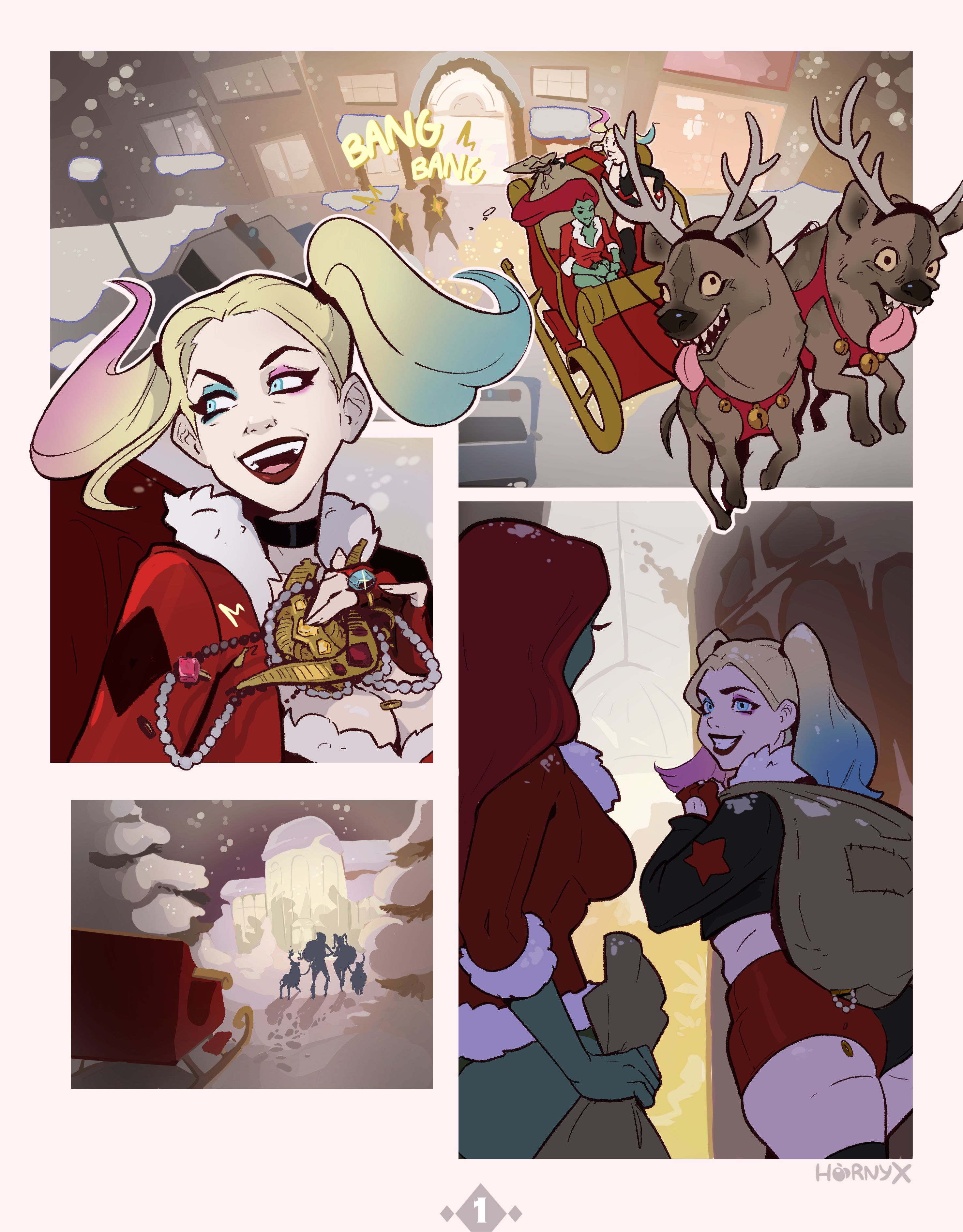 Harley & Ivy’s Christmas Kiss Porn Comics