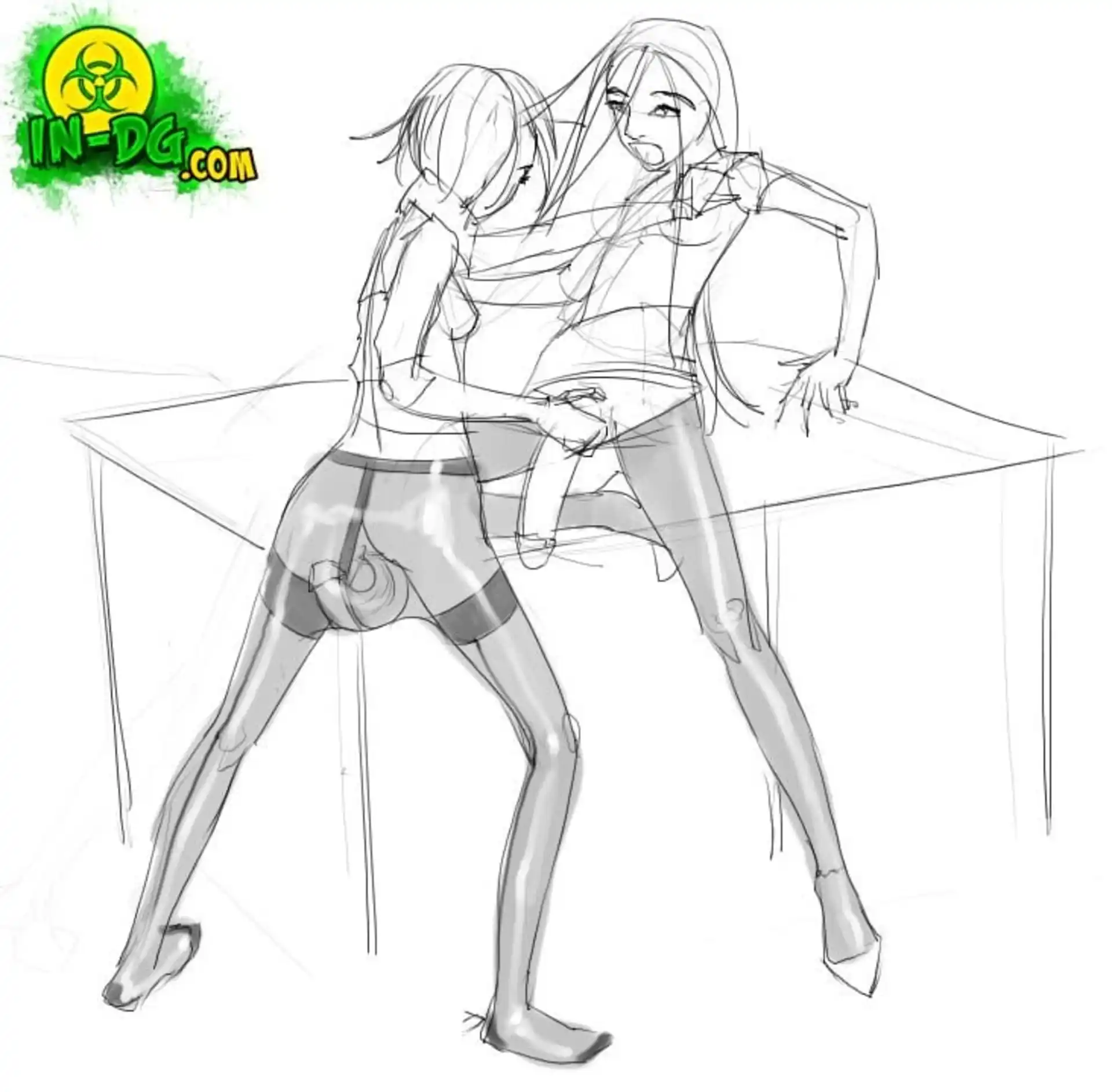 Sketches And Pin-ups Christine And Priya In The Library - [InnocentDickGirls] page 10