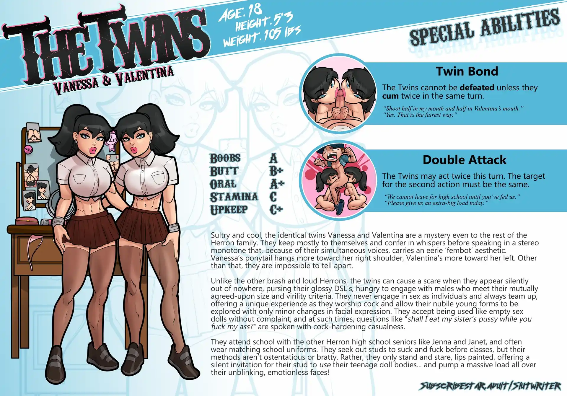 My Mom And Sister Are Size Queen Sluts 1 . My Mom And Sister Are Size Queen Sluts - Character Sheets - page 13