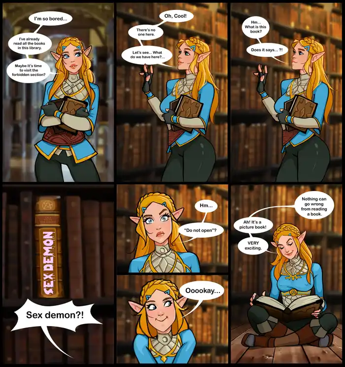 Zelda in a library Porn Comics