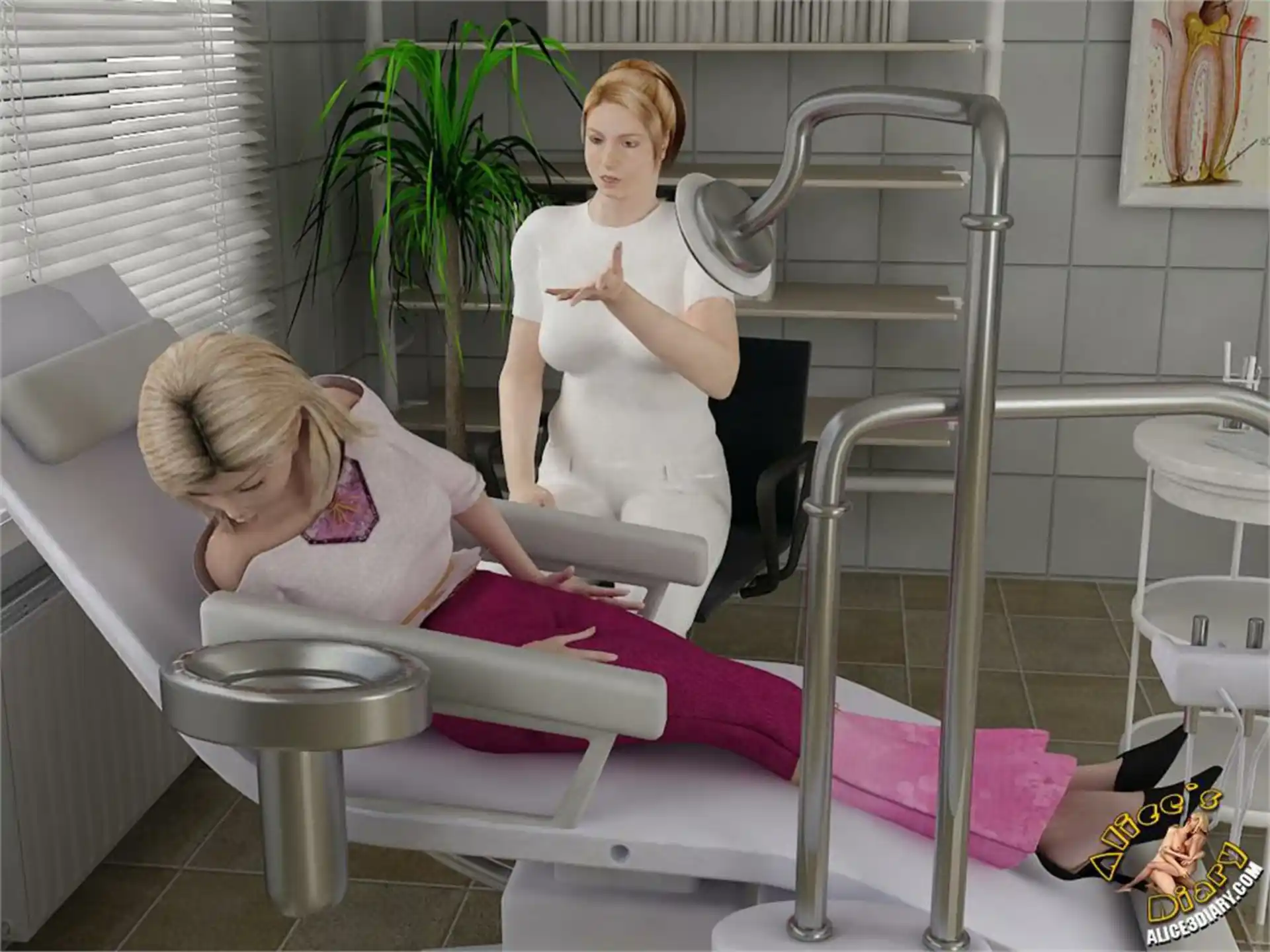 Alice’s Diary Chapter 14 Hot lesbian seduction in dentists office page 11