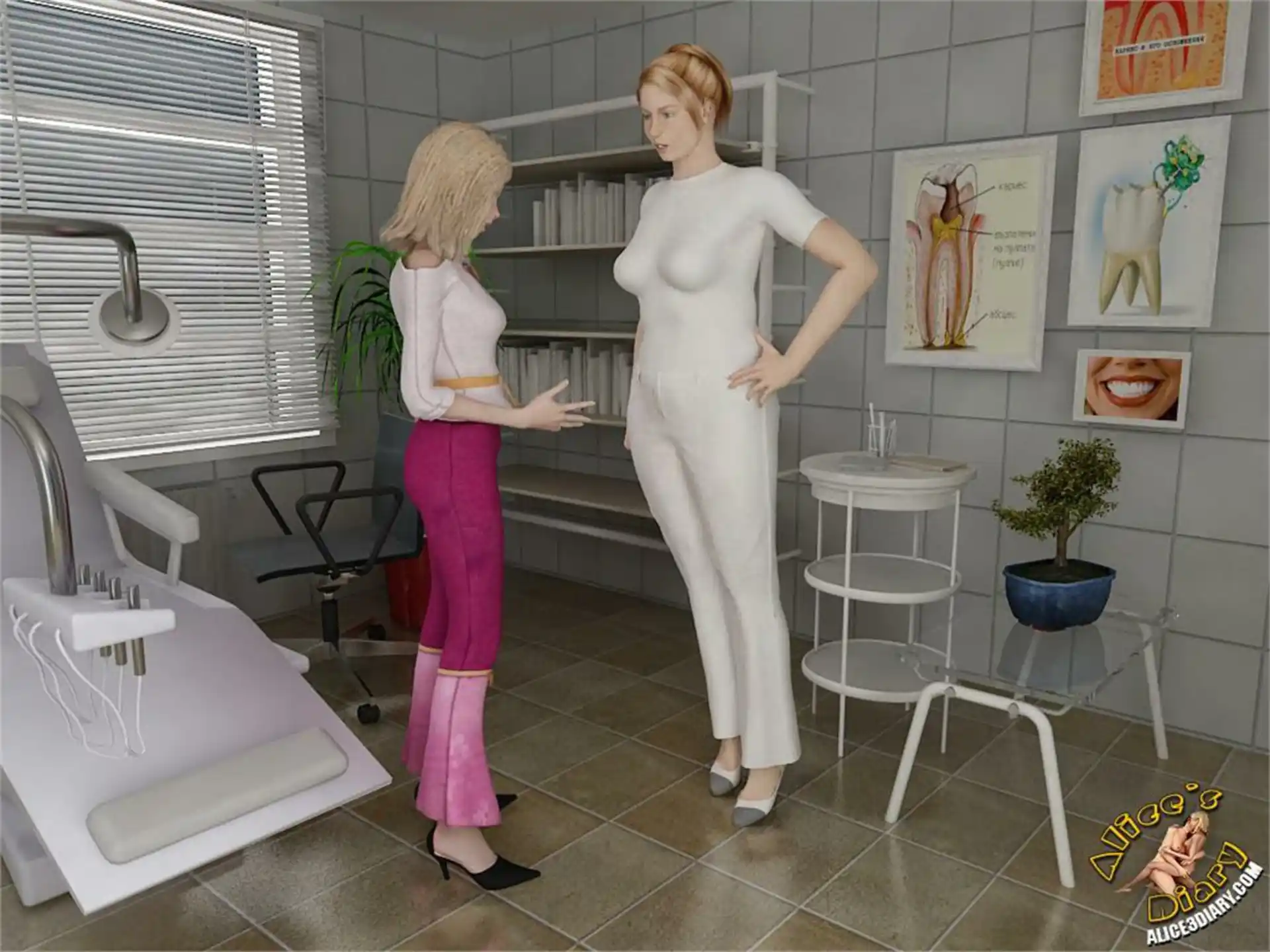 Alice’s Diary Chapter 14 Hot lesbian seduction in dentists office page 14