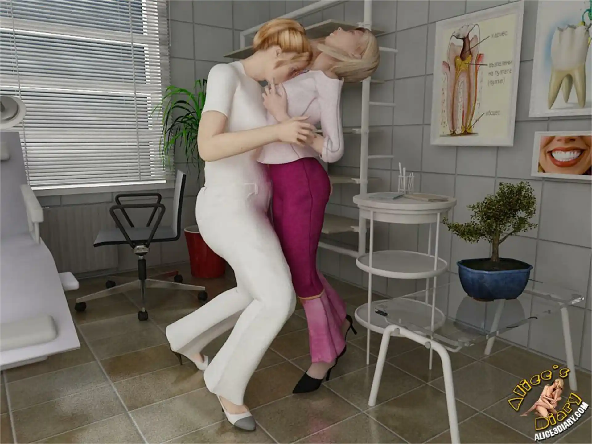 Alice’s Diary Chapter 14 Hot lesbian seduction in dentists office page 17