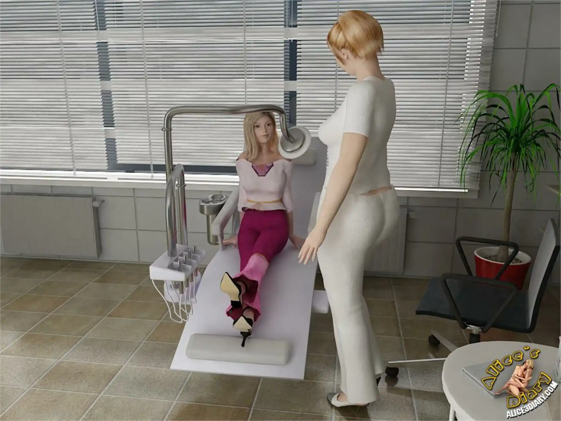 Alice’s Diary Chapter 14 Hot lesbian seduction in dentists office page 4