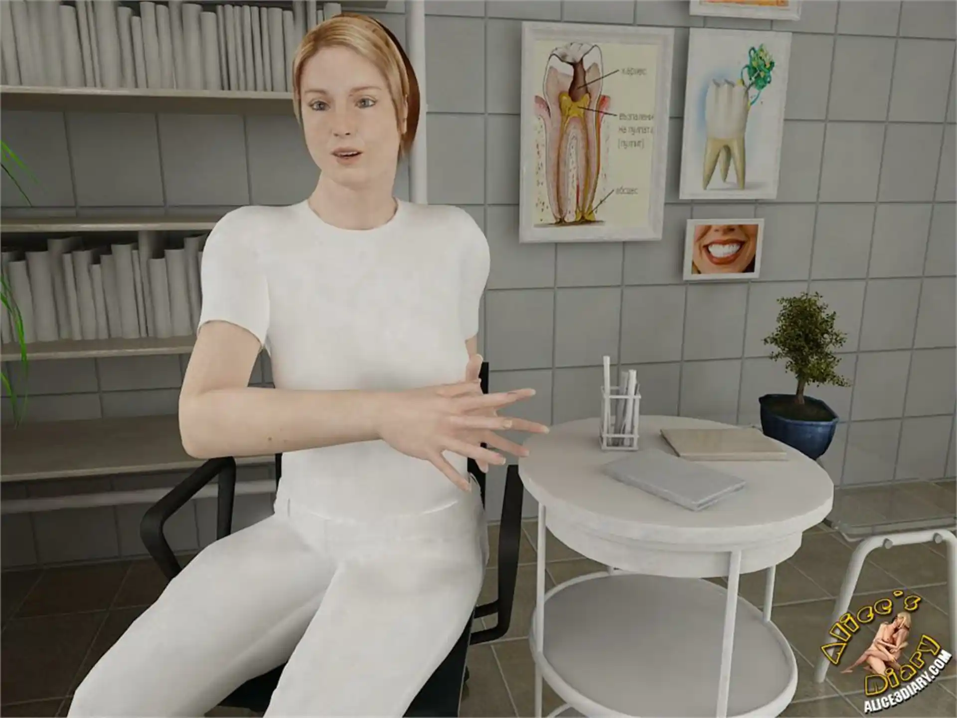Alice’s Diary Chapter 14 Hot lesbian seduction in dentists office page 6