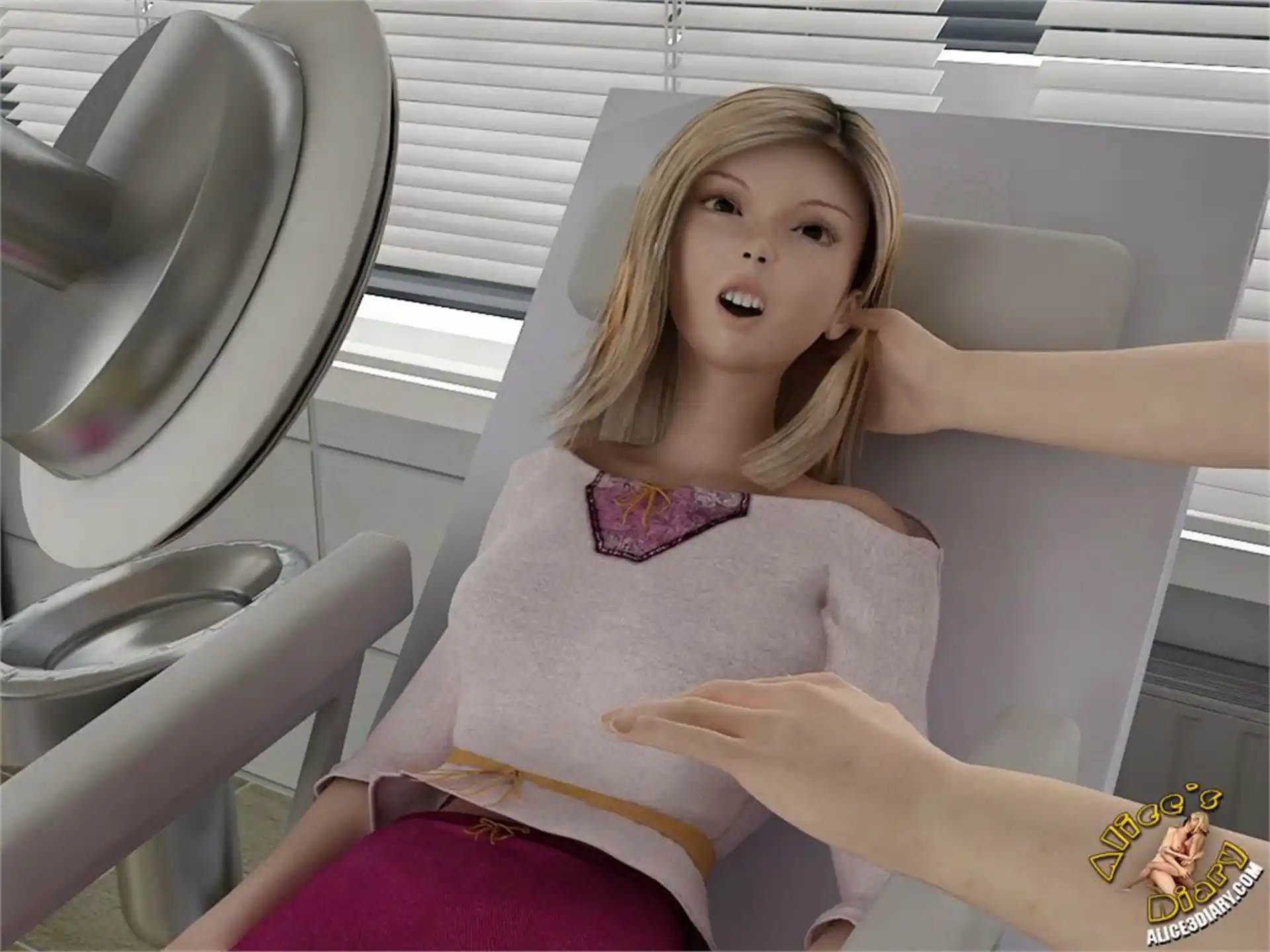 Alice’s Diary Chapter 14 Hot lesbian seduction in dentists office page 9