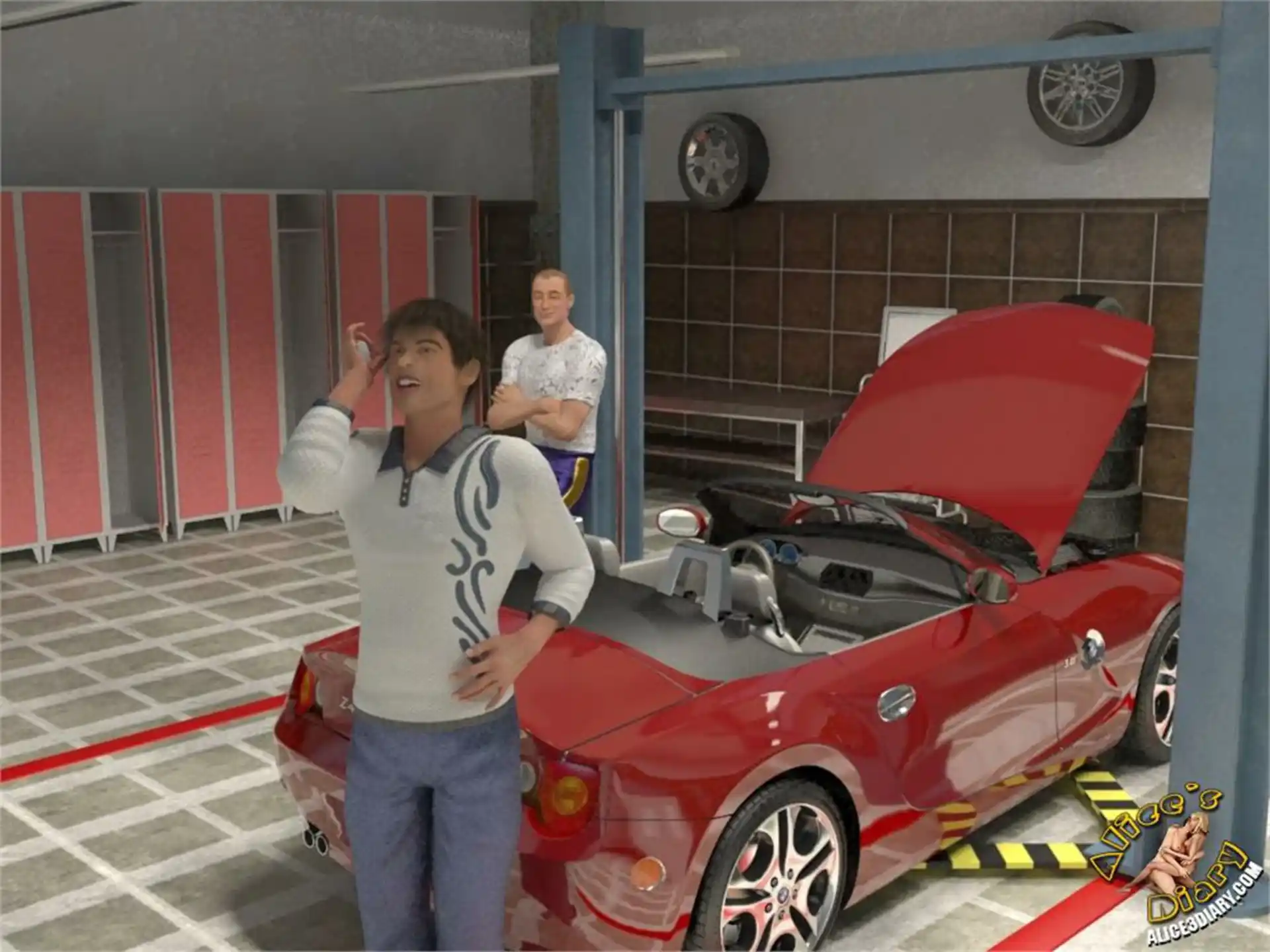 Alice’s Diary Chapter 39 Sexhungry trio in the garage page 2