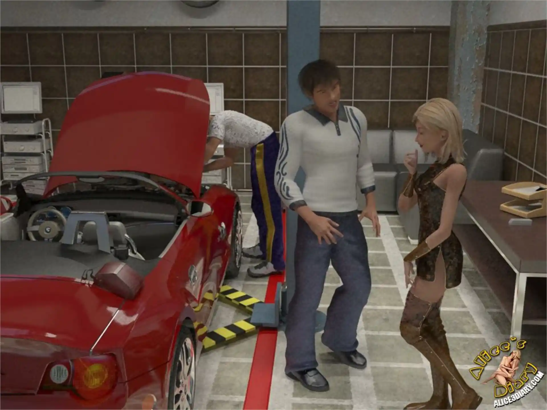 Alice’s Diary Chapter 39 Sexhungry trio in the garage page 5