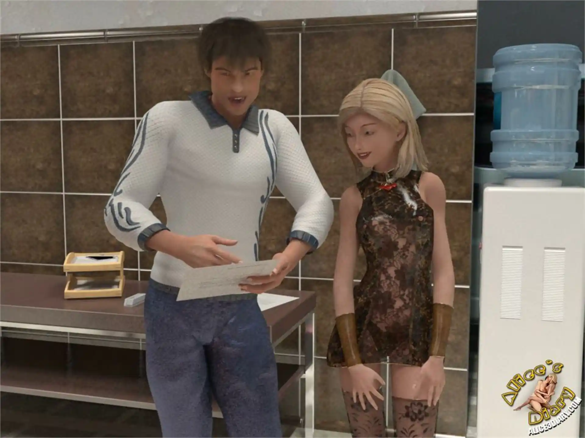 Alice’s Diary Chapter 39 Sexhungry trio in the garage page 6
