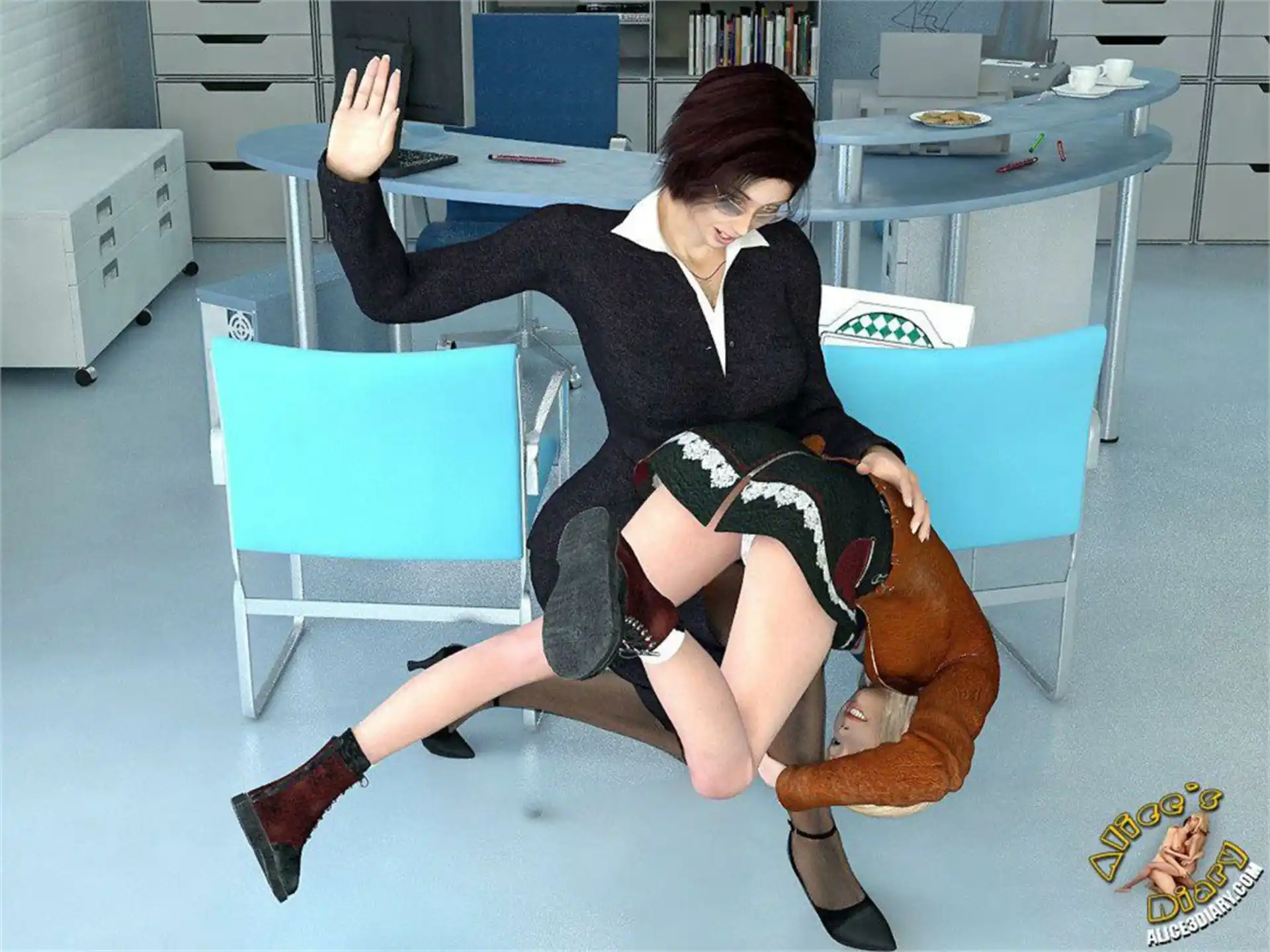 Alice’s Diary Chapter 11 How Alice played with Lady Boss in lesbian game page 8