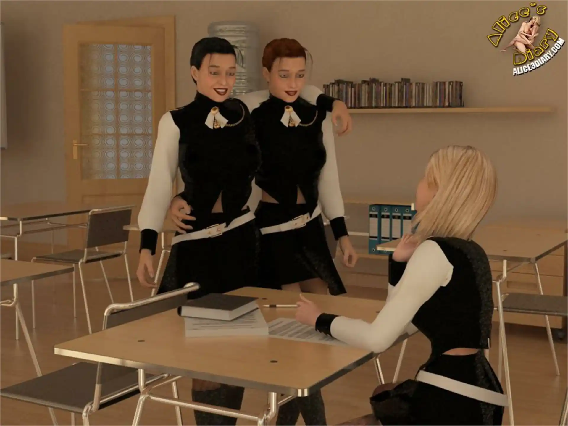 Alice’s Diary Chapter 41 Lesbian orgy in the classroom page 5