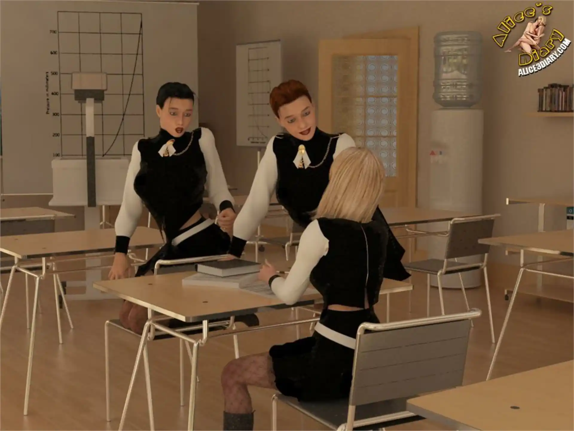 Alice’s Diary Chapter 41 Lesbian orgy in the classroom page 6